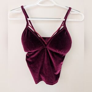 Velvet Strappy Burgundy Top
